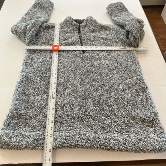 Soft Surroundings Fleece luxe Sherpa Ultra Plush 1/4 Zip Size Small Frosted Gray - Picture 9 of 10